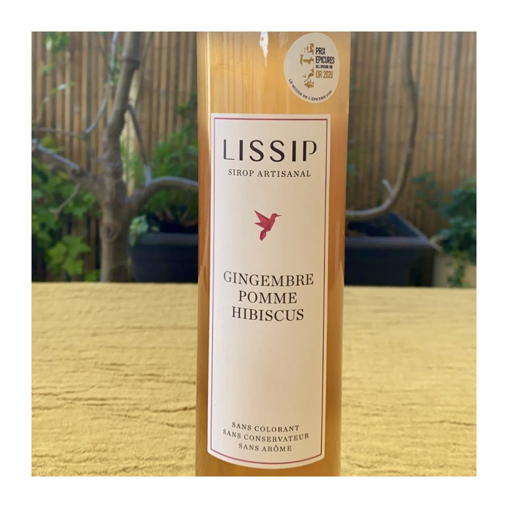 Sirop artisanal Lissip Gingembre Pomme Hibiscus - Fine grocery : online purchase