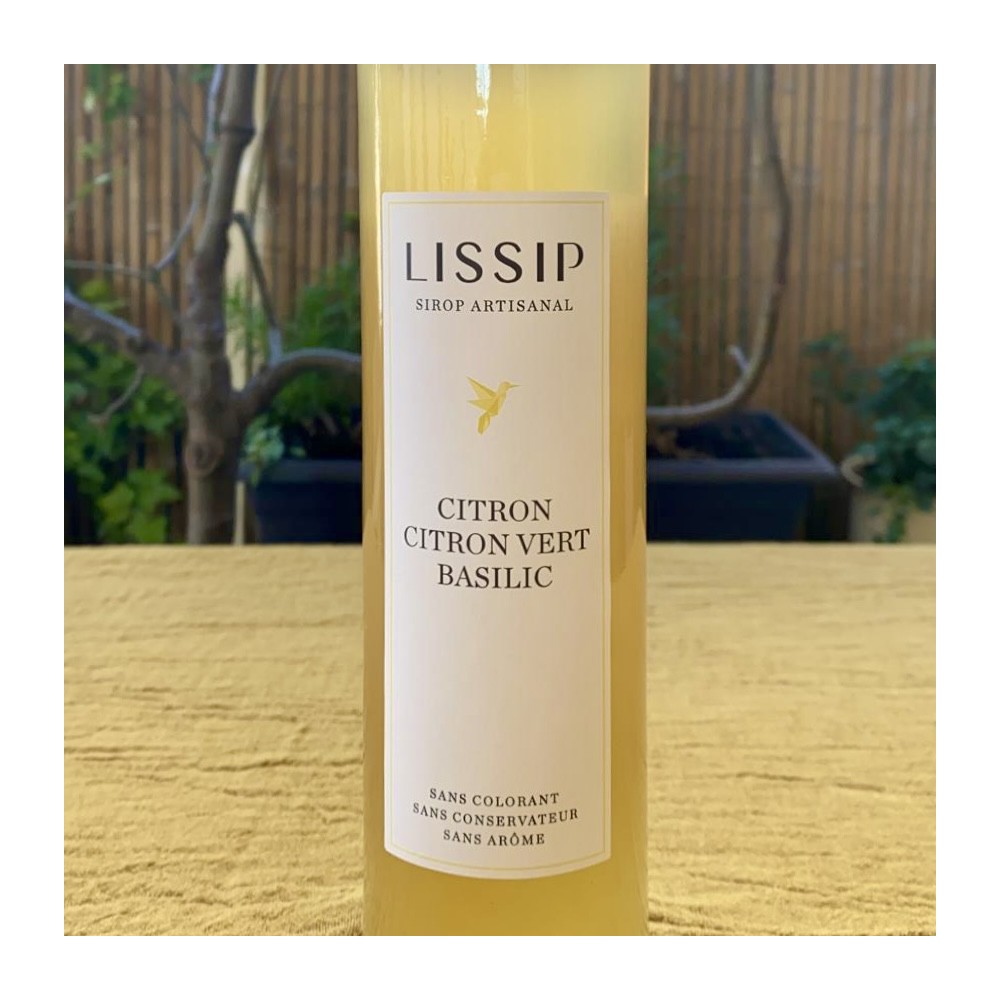 Sirop artisanal Lissip Citron Citron vert Basilic - Fine grocery : online purchase
