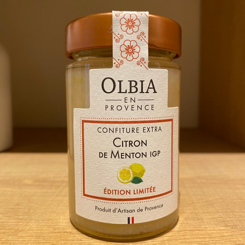 Confiture Extra artisanale Citron de Menton IGP Olbia en Provence 230g - Fine grocery : online purchase