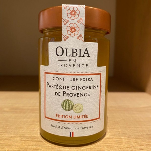 Confiture Extra artisanale Pastèque Gingerine de Provence Olbia en Provence 230g
