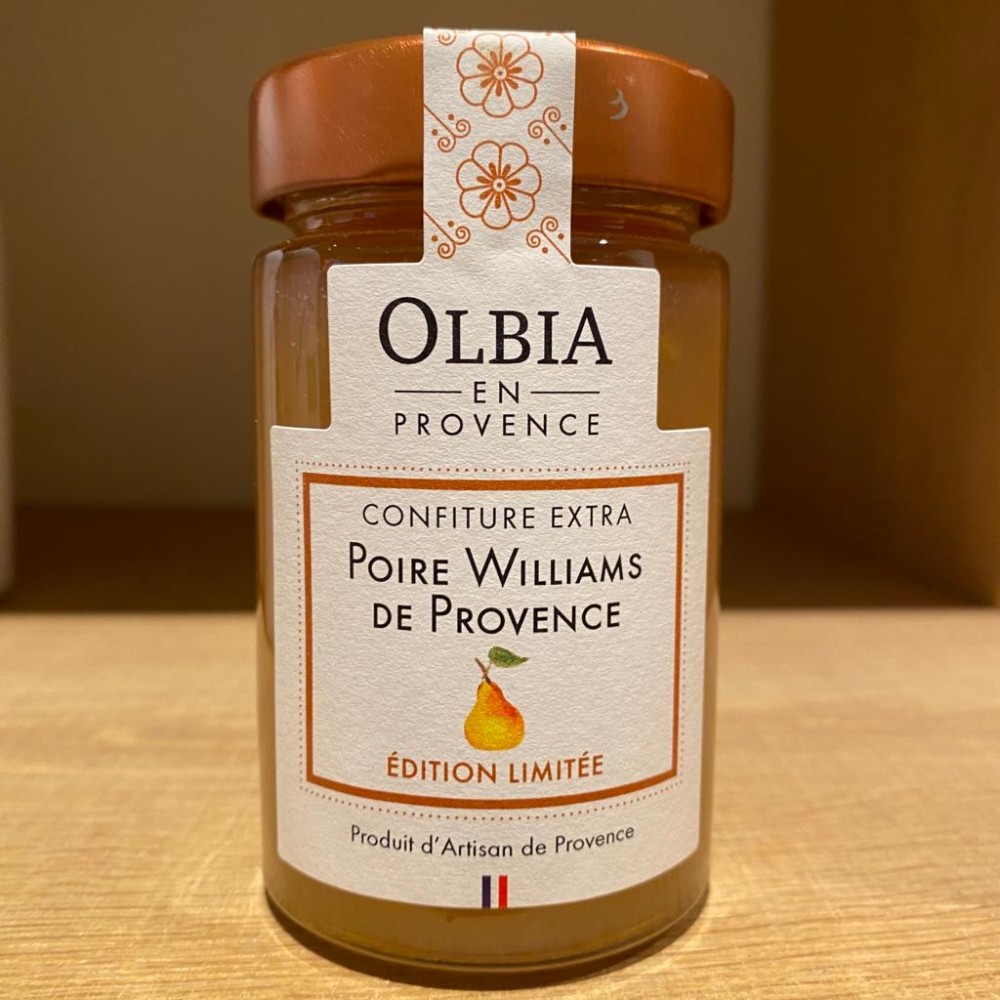 Confiture Extra artisanale Poire Williams de Provence Olbia en Provence 230g - Fine grocery : online purchase