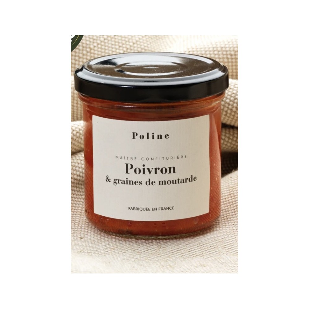 Confiture poivron et graines de moutarde Poline - Accueil : achat en ligne