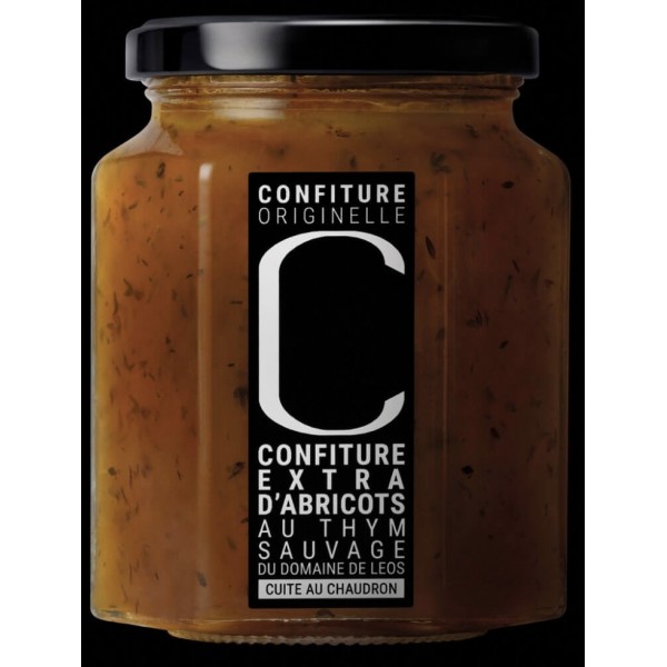 Confiture d'abricots au thym sauvage, C de Leos, Domaine de Leos 323g