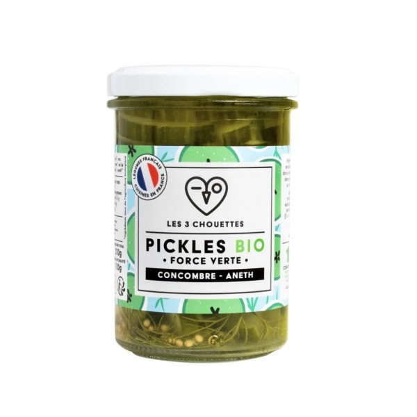 Pickles force verte Les 3 chouettes concombre aneth - Accueil : achat en ligne