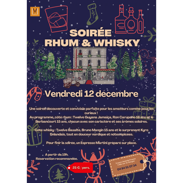 SOIREE RHUM ET WHISKY DE NOEL - Accueil : achat en ligne